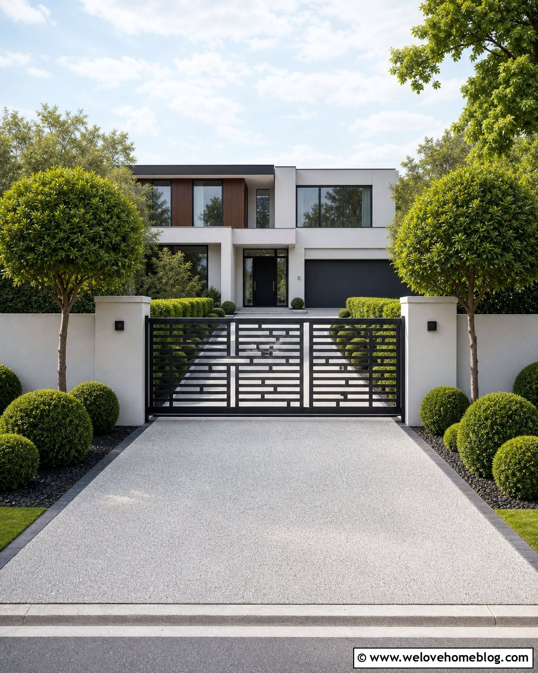 Laser Cut Sliding Gate With Resin Driveway - 35 sliding gate driveway ideas