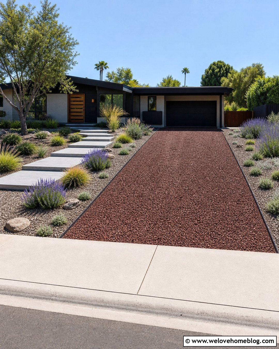 Lava Rock Driveway With Stepping Stone Walkway - 20 lava rock driveway ideas