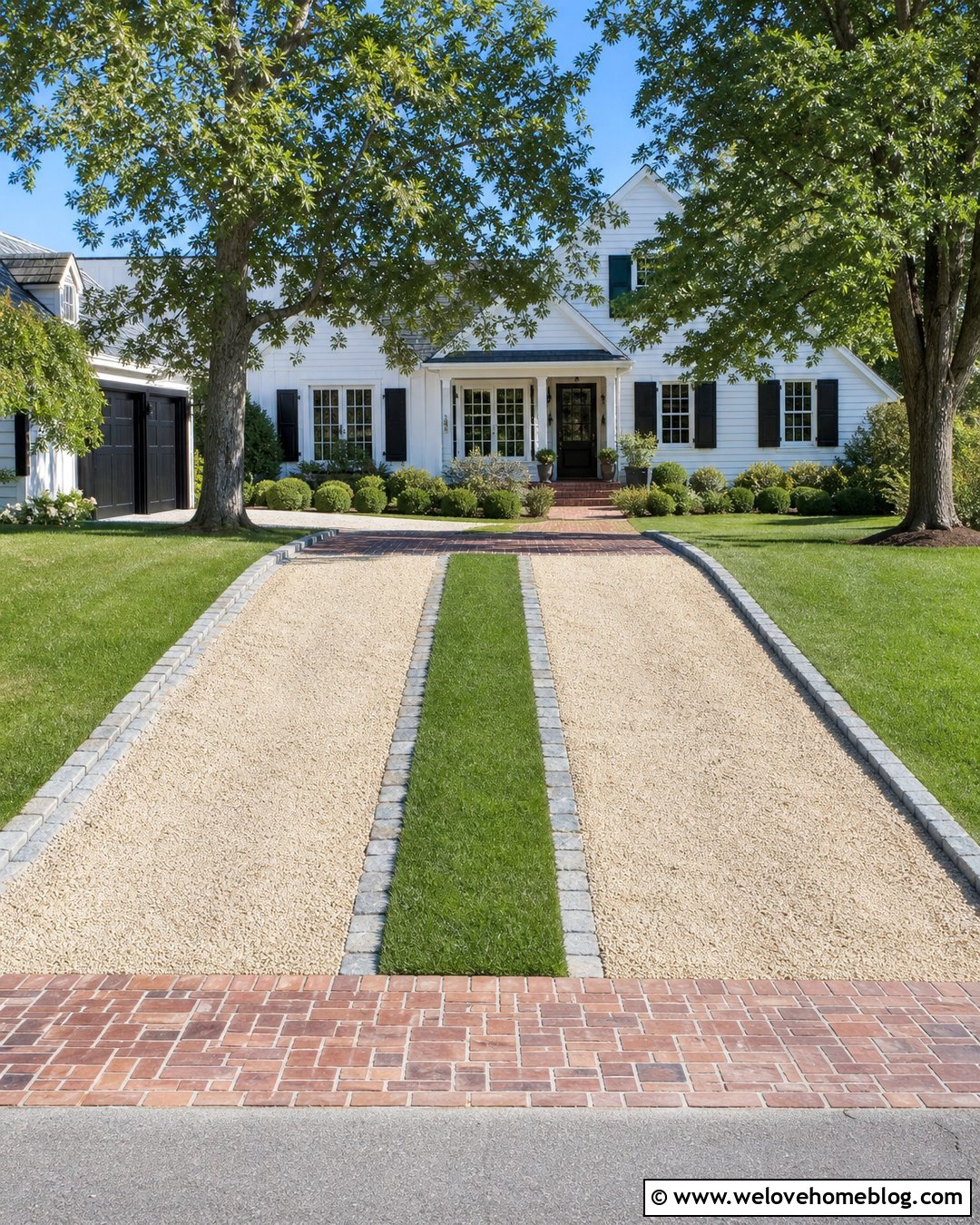 Light Gravel Driveway With Grass Center Strip - 20 Light Gravel Driveway Ideas