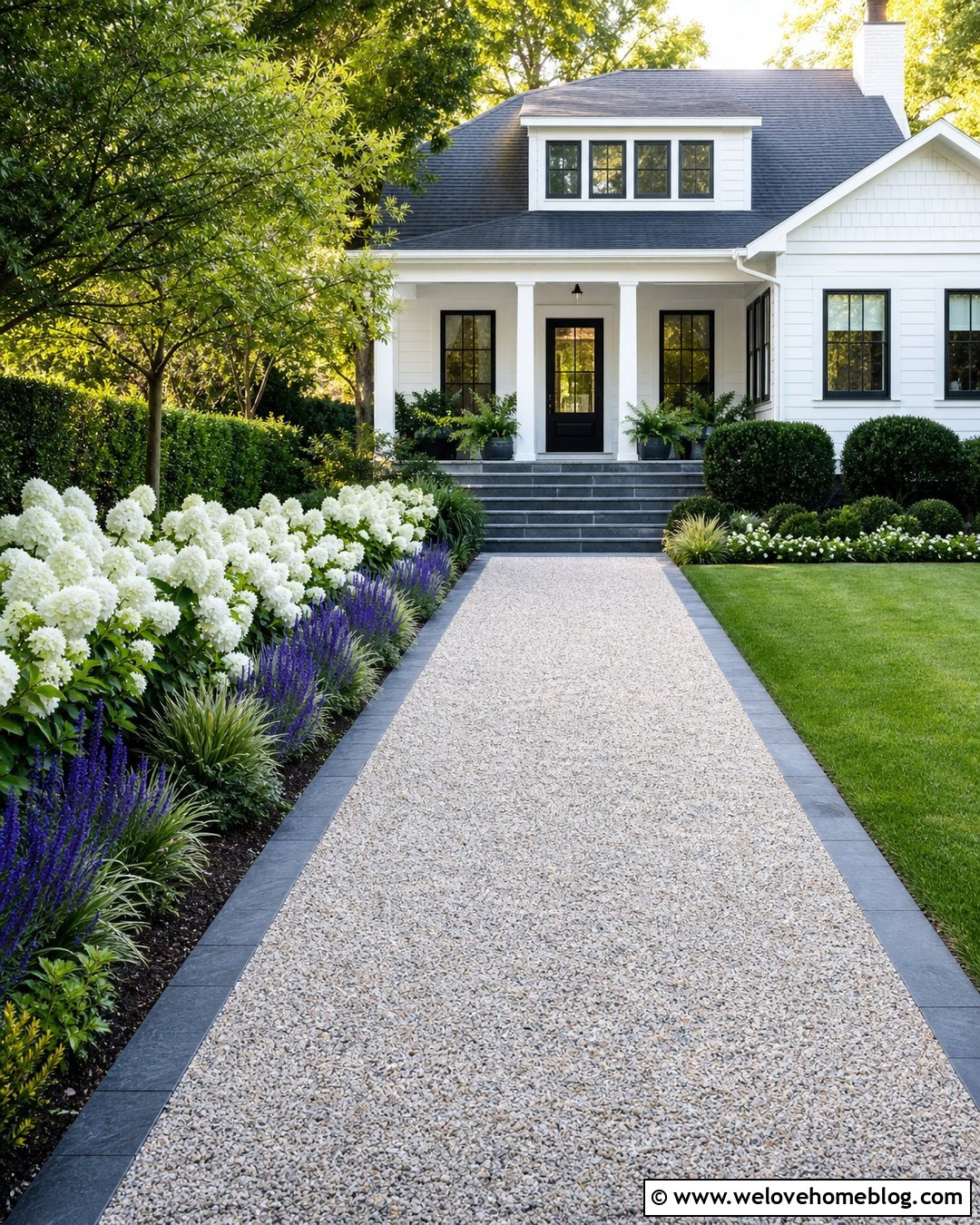 Light Gravel Driveway With Slate Border - 20 gravel driveway with border ideas