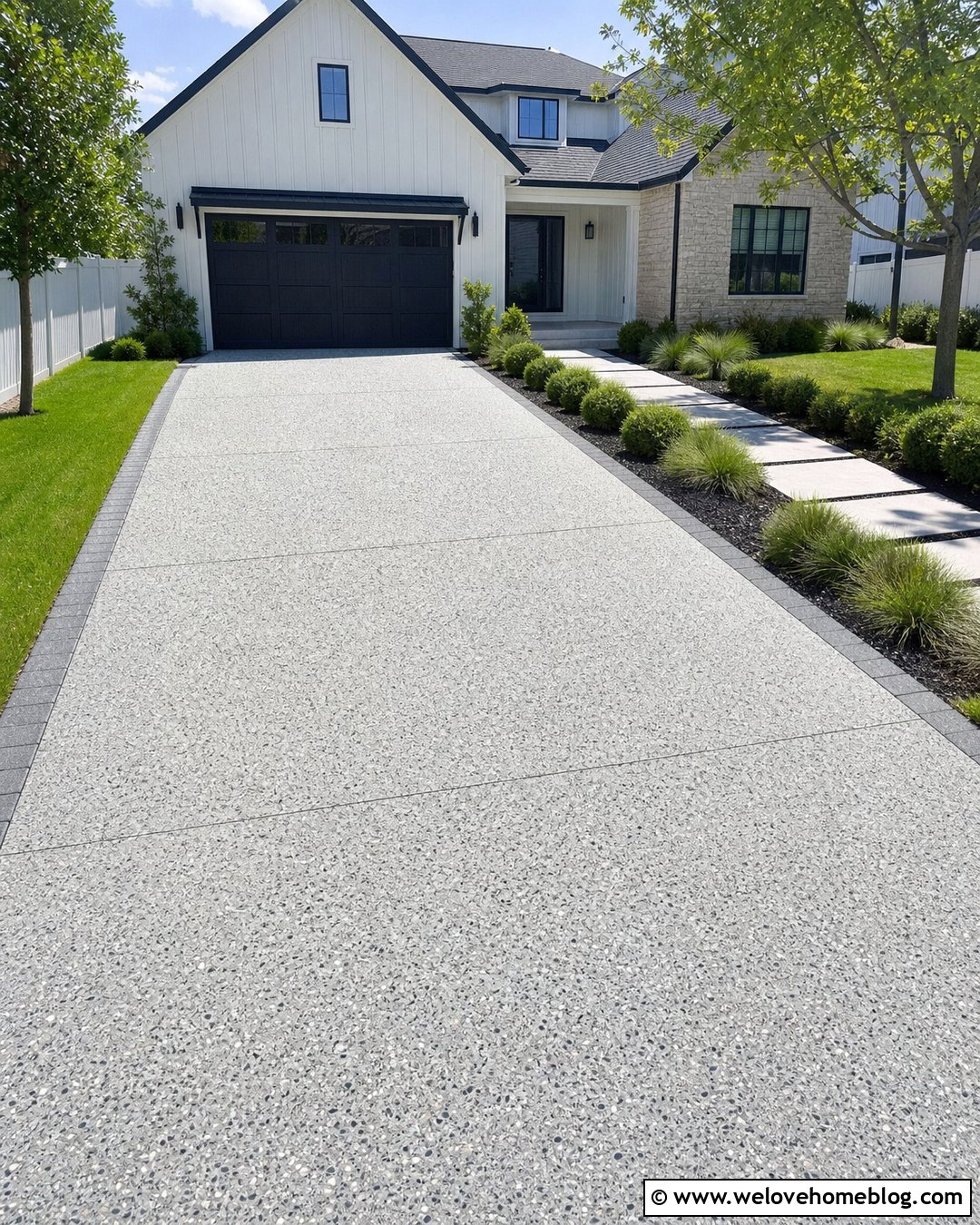 Light Gray Exposed Aggregate Driveway - 20 exposed aggregate driveway colours ideas
