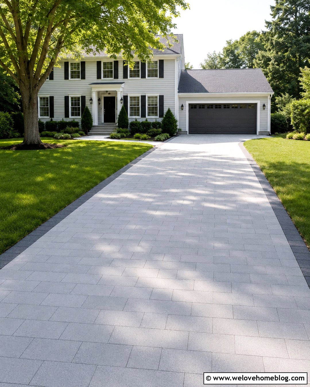 Light Gray Paver Driveway - 20 Minimalist Driveway Ideas