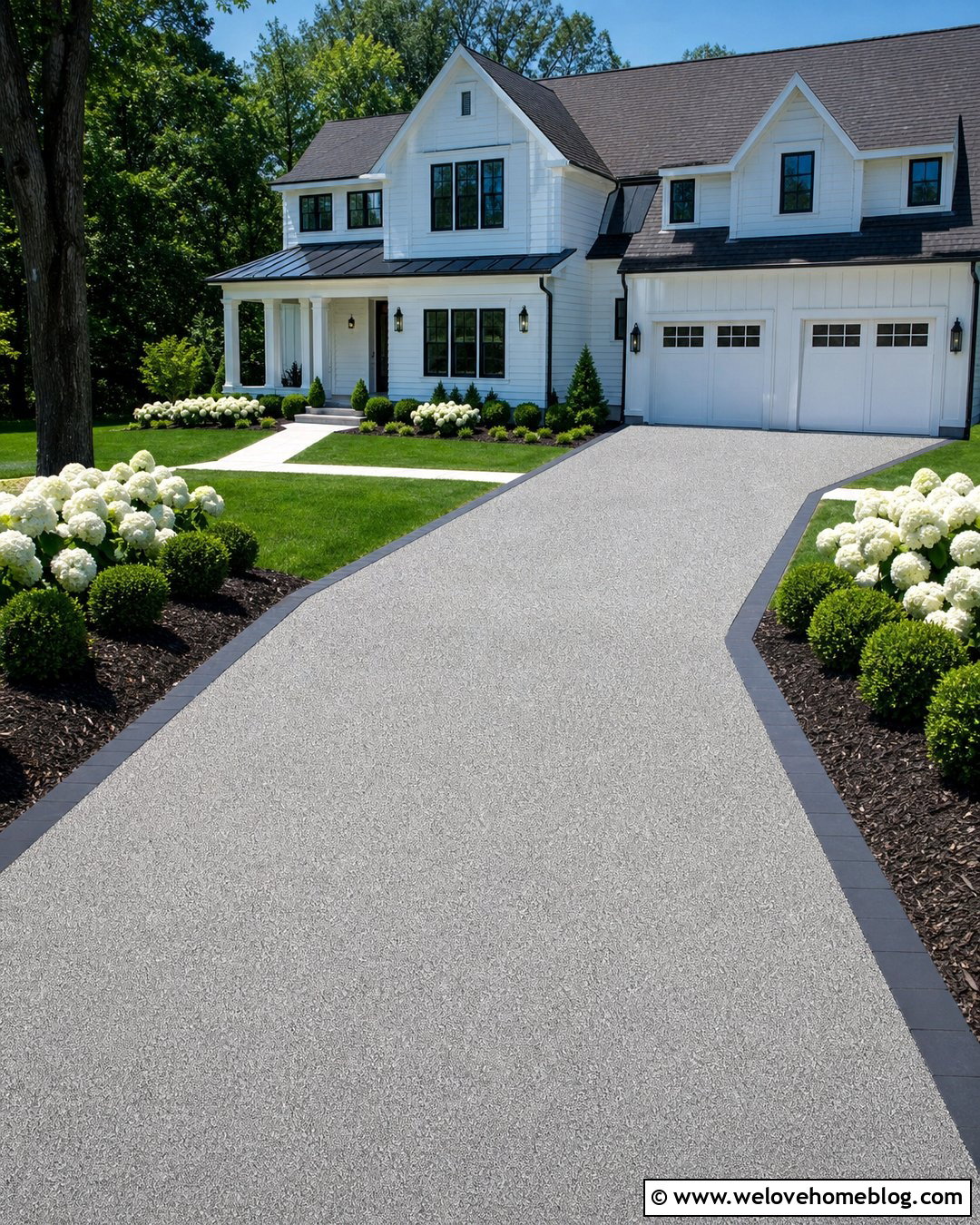 Light Gray Resin Driveway With Black Edging - 40 resin driveway ideas