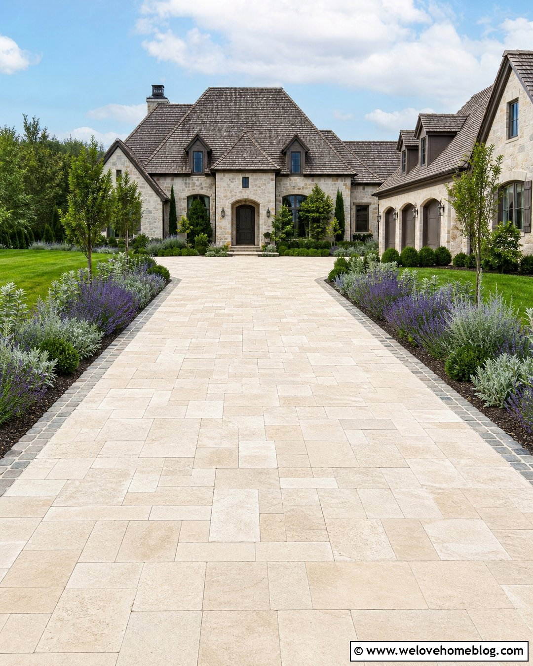 Light Limestone Paver Driveway - 35 driveway pavers design ideas