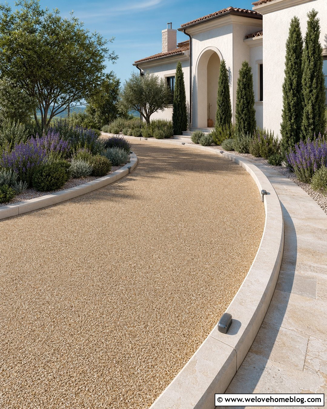 Lighted Stone Raised Driveway Edging - 20 Raised Driveway Edging Ideas