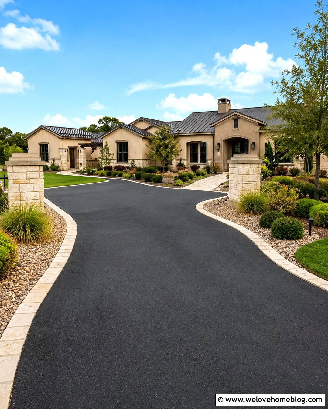 Limestone Asphalt Driveway Edging - 20 asphalt driveway edging ideas