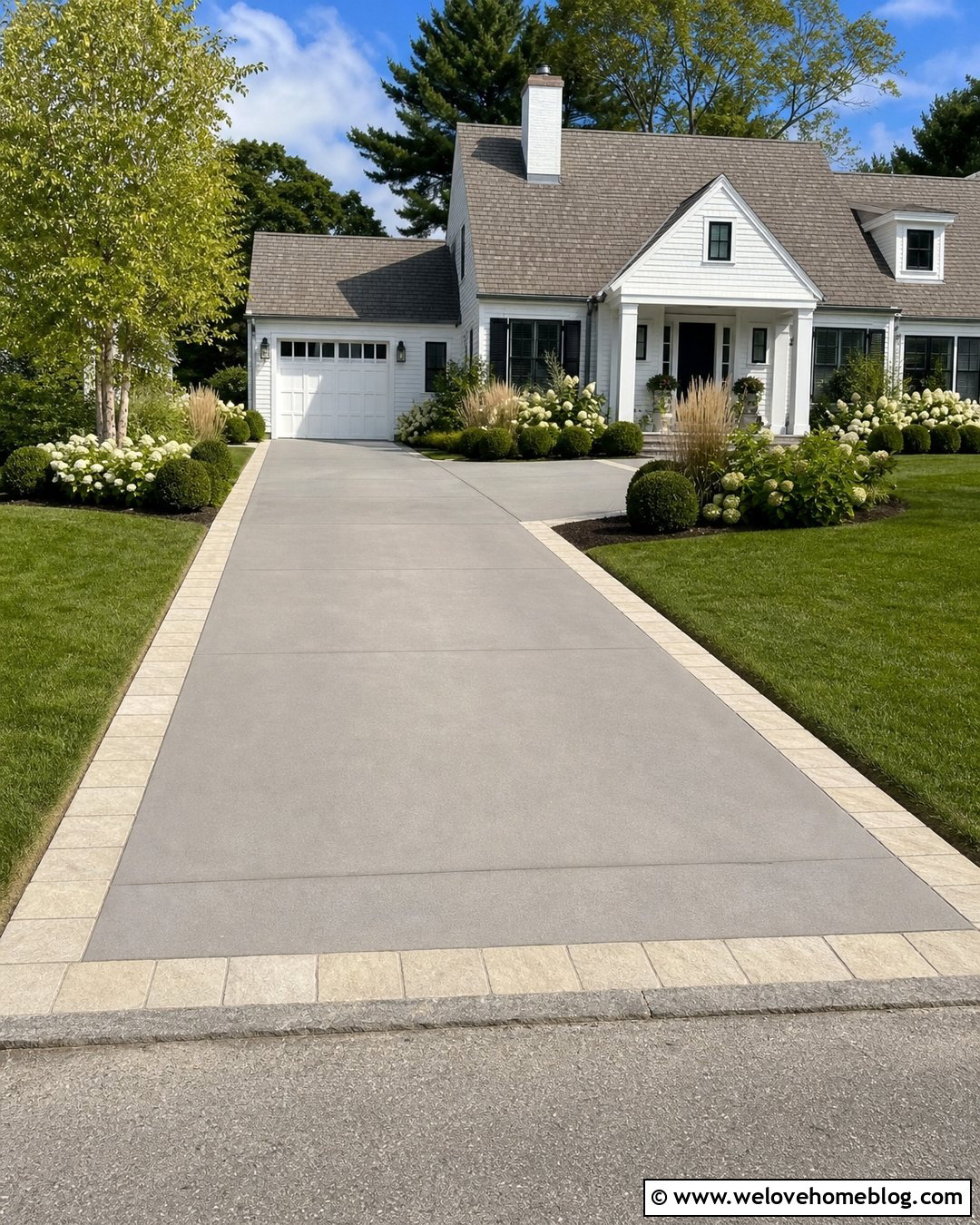 Limestone Driveway Edging With Poured Concrete - 20 Natural Stone Driveway Edging Ideas