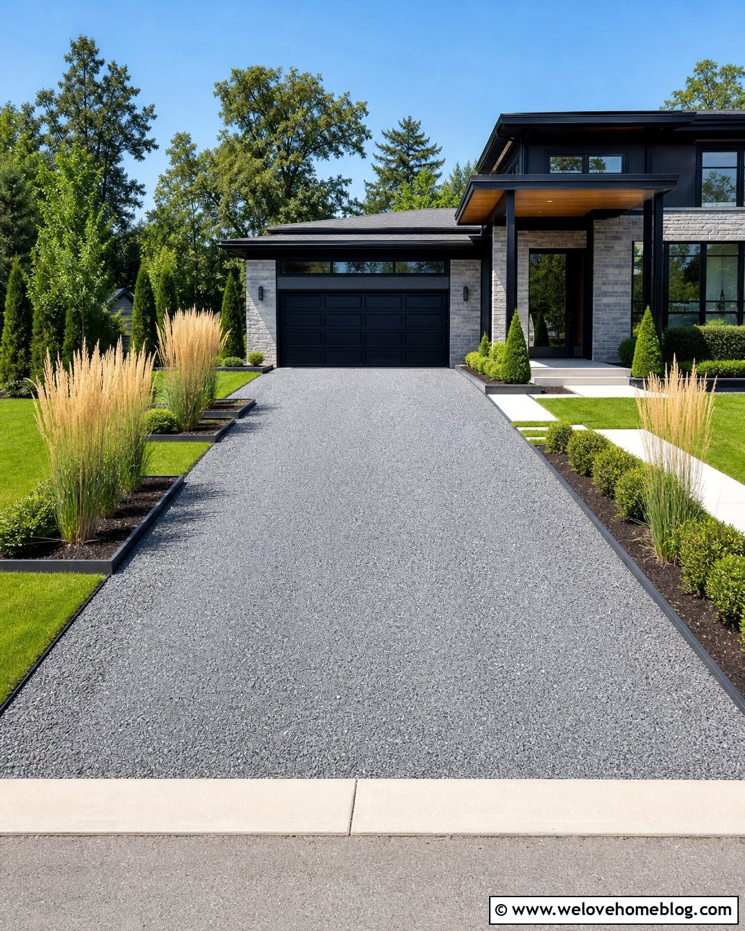 Limestone Driveway With Steel Edging - 25 Limestone Driveway Ideas