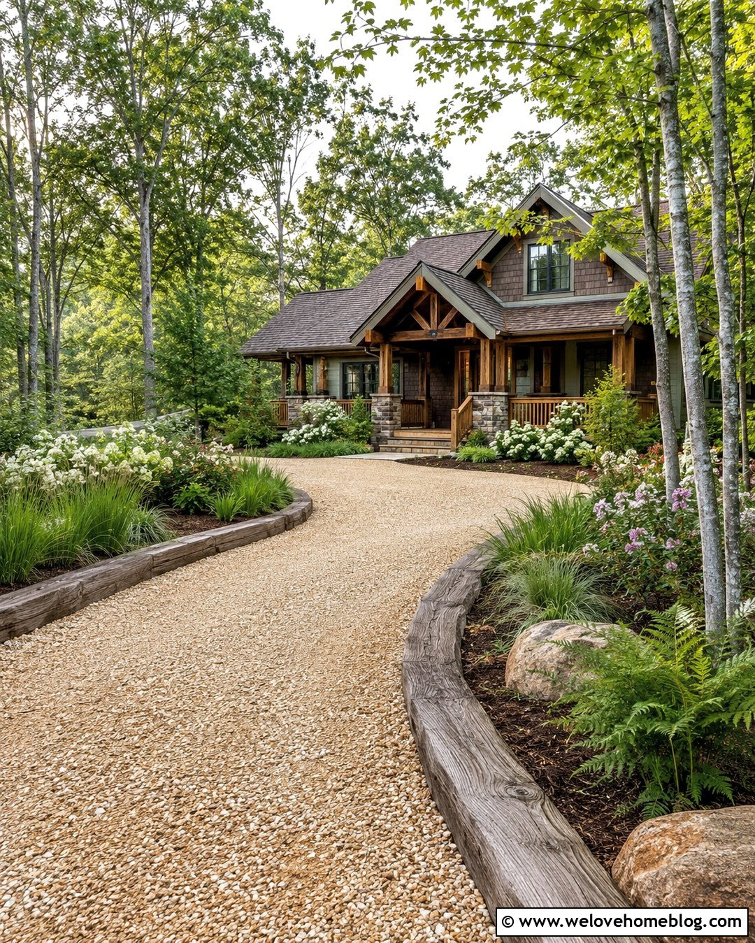 Limestone Gravel Driveway With Timber Edging - 20 limestone gravel driveway ideas