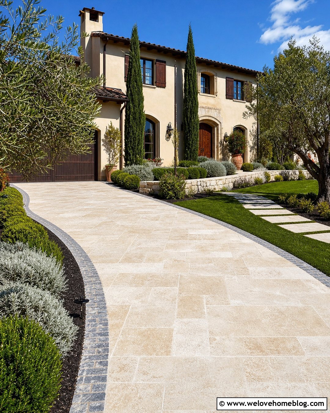 Limestone Paved Driveway - 35 paved driveway ideas