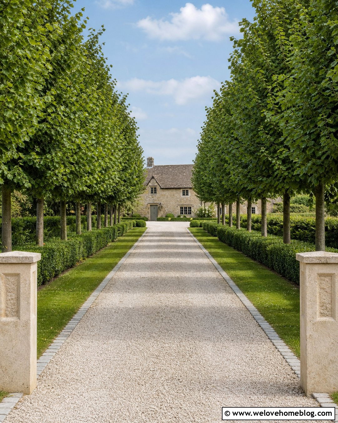 Linden Tree Lined Gravel Driveway - 25 Long Tree Lined Driveway Ideas