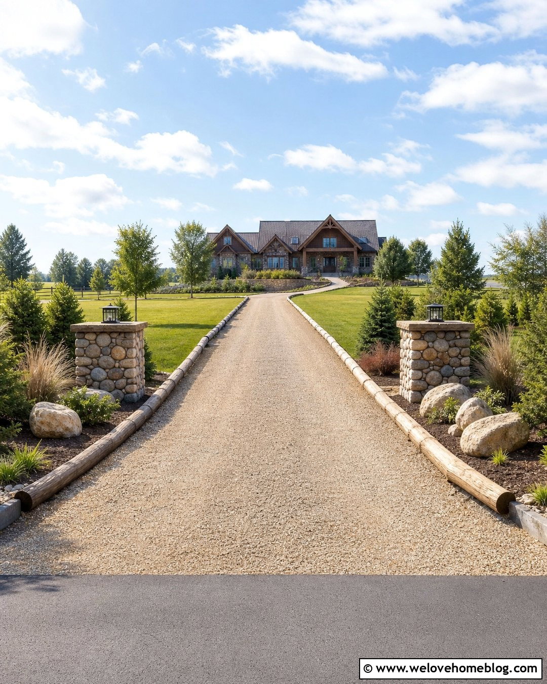 20 Log Driveway Edging Ideas for Rustic, Low-Cost Curb Appeal