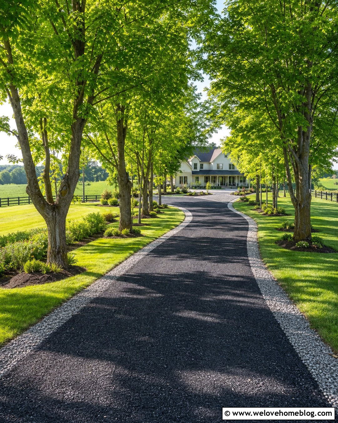 Long Asphalt Millings Driveway With Trees - 25 Asphalt Millings Driveway Ideas