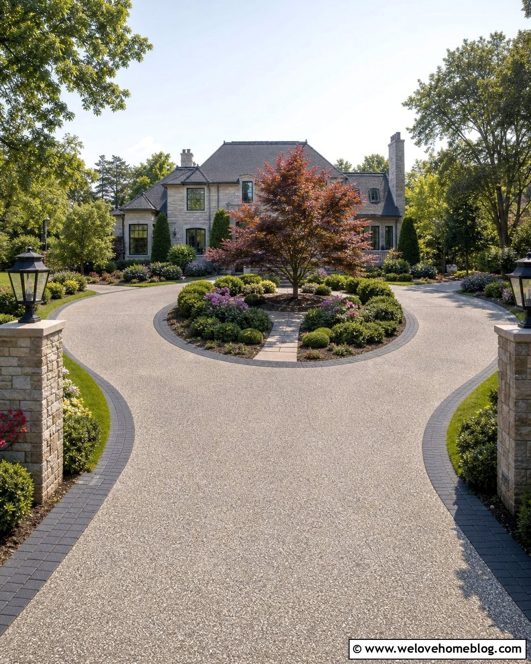 Long Circular Driveway With Center Island Landscaping - 20 landscape long driveway ideas
