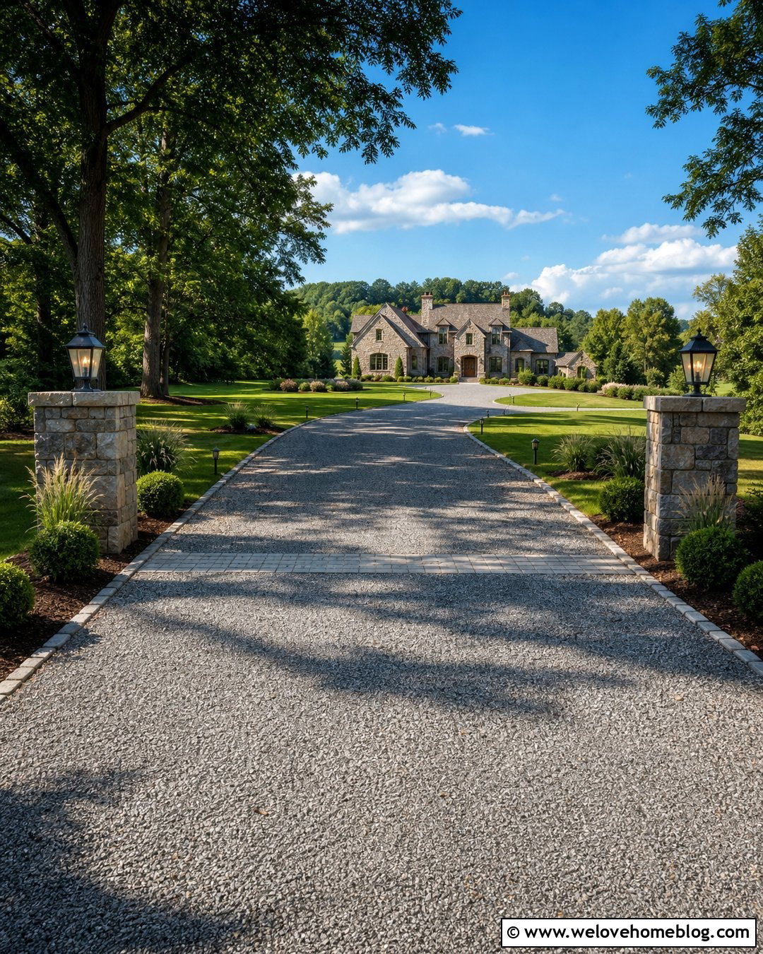 Long Curved Driveway Entrance
