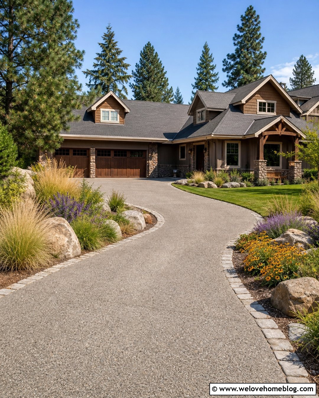 Long Curved Driveway With Native Landscaping - 25 long driveway house ideas