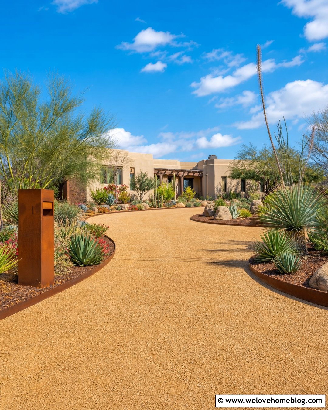 Long Decomposed Granite Driveway With Desert Landscaping - 45 long driveway ideas