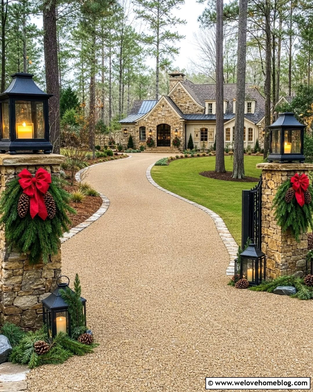 20 Long Driveway Christmas Decor Ideas for a Magical Welcome