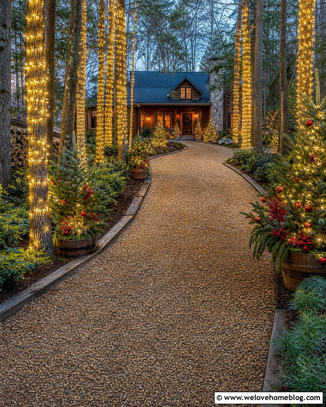Long Driveway Christmas Tree Lights - 20 Long Driveway Christmas Decor Ideas