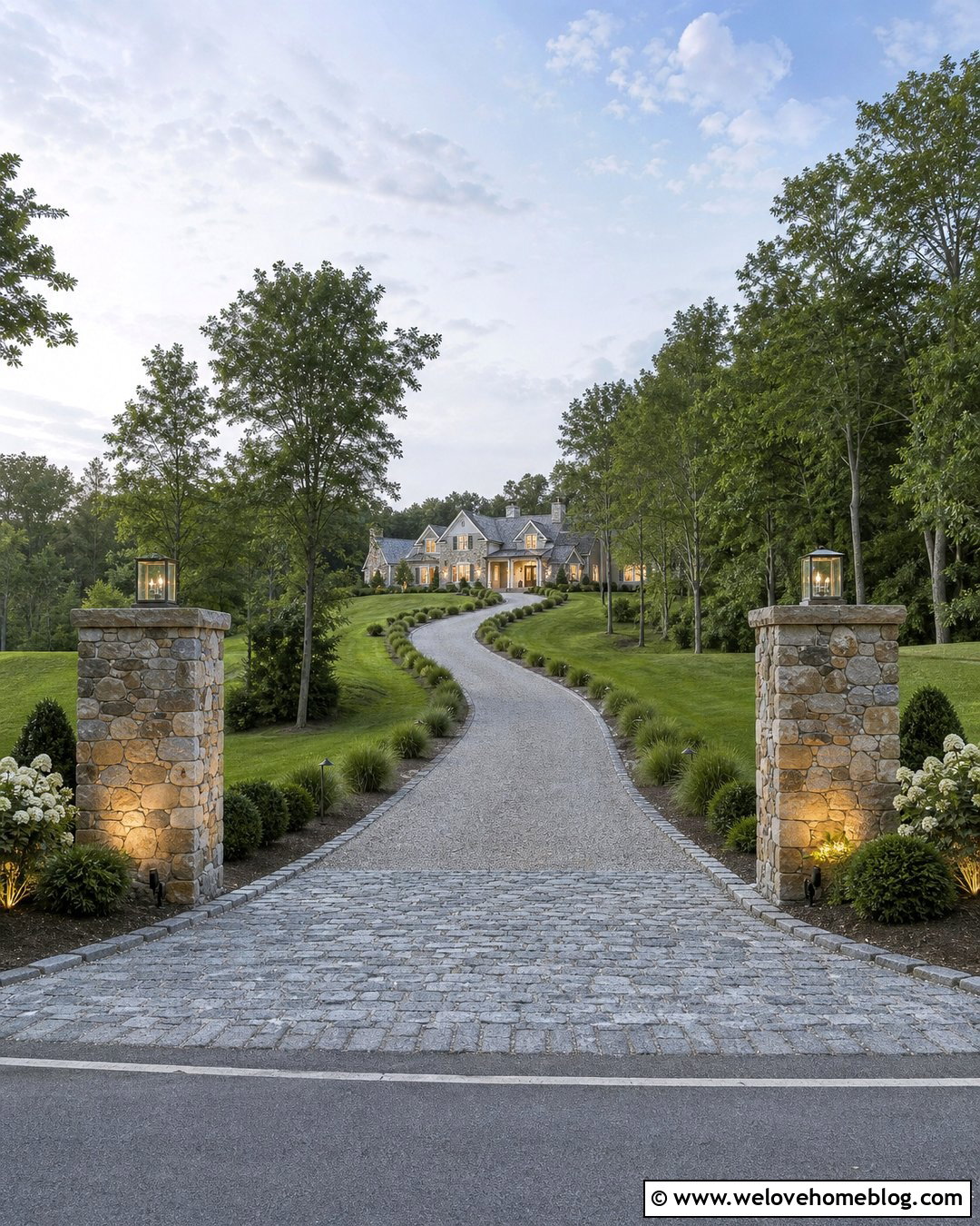 Long Driveway Entrance - 35 End Of Driveway Entrance Ideas
