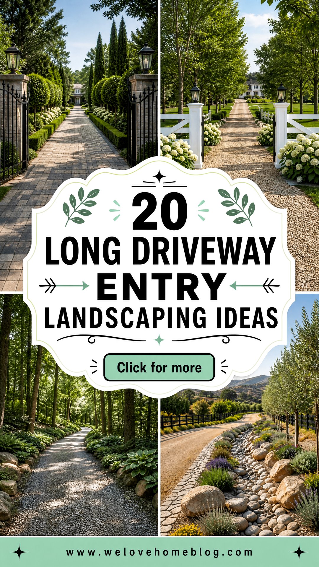20 Long Driveway Entry Landscaping Ideas for Striking Curb Appeal - 20 Long Driveway Entry Landscaping Ideas for Striking Curb Appeal