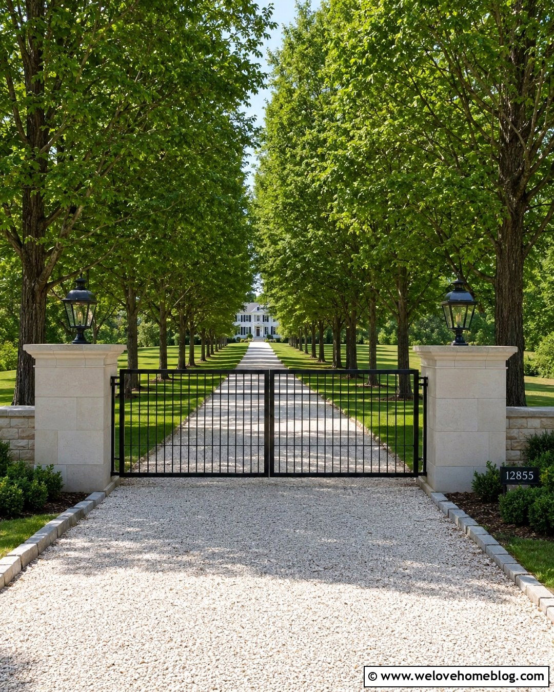 Long Driveway Gate With Tree Lined Entrance - 20 front entrance gates driveways ideas
