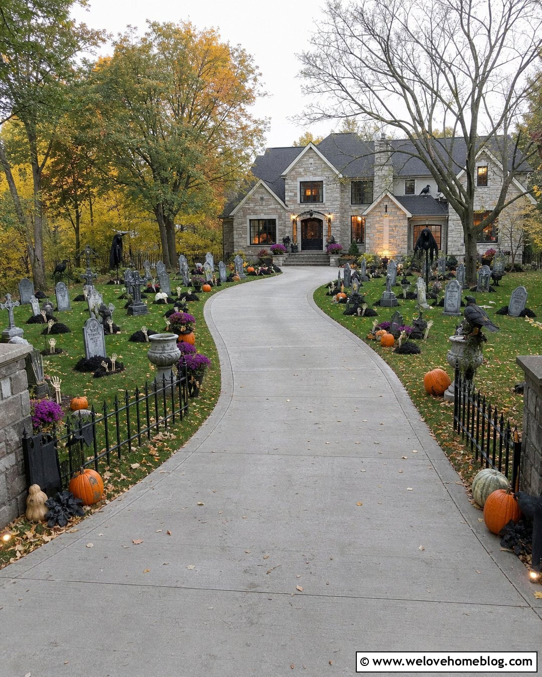 Long Driveway Haunted Graveyard - 20 Long Driveway Halloween Decorations Ideas