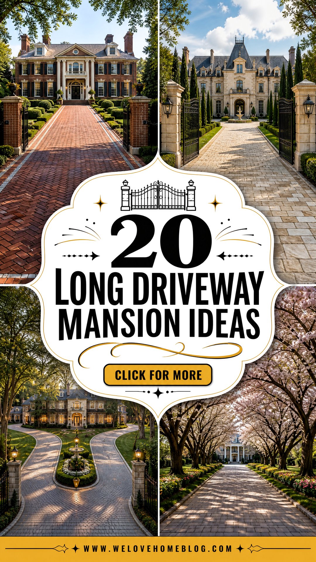 20 Long Driveway Mansion Ideas With Grand Gated Curb Appeal - 20 Long Driveway Mansion Ideas With Grand, Gated Curb Appeal