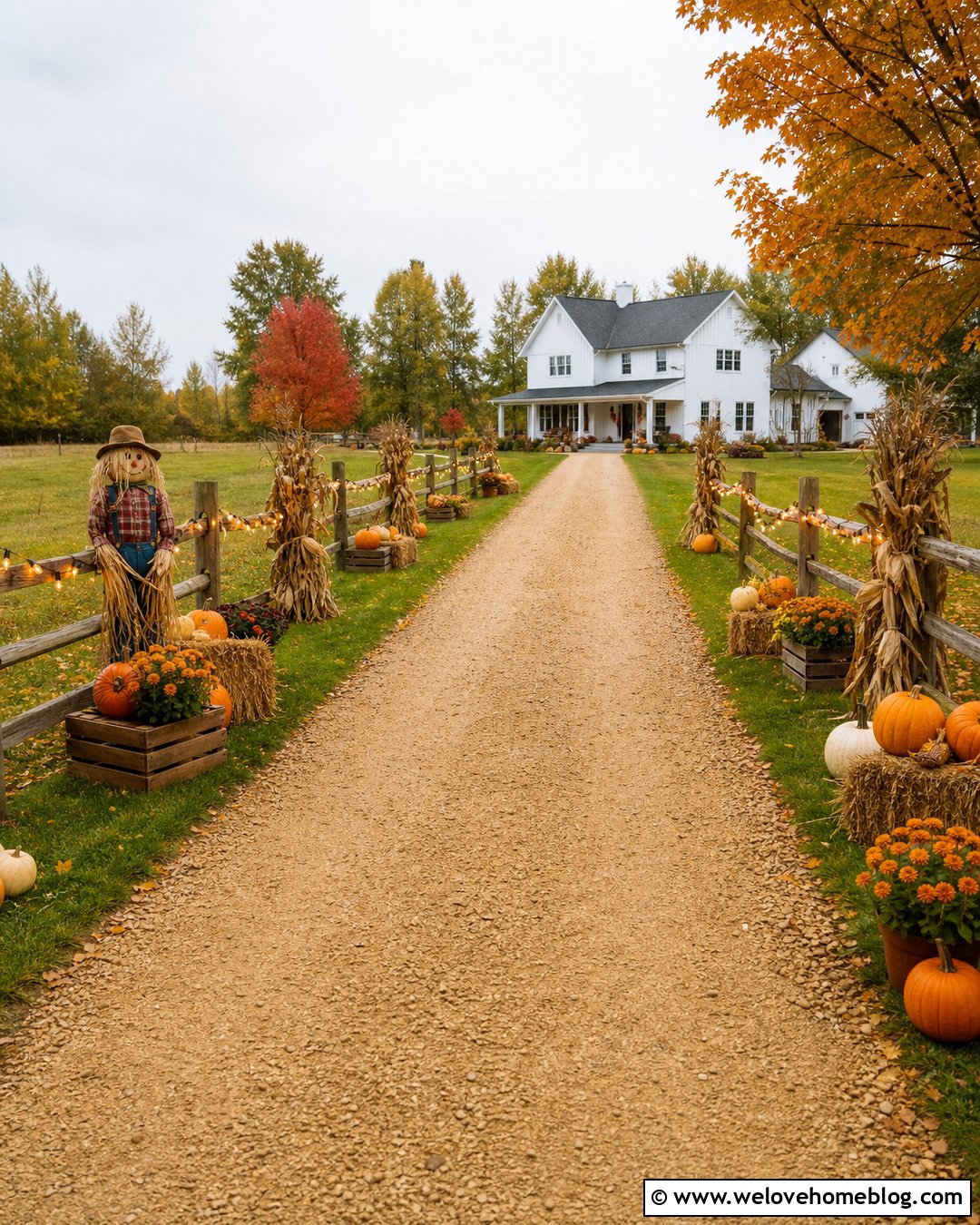 Long Driveway Scarecrow Pumpkin Patch - 20 Long Driveway Halloween Decorations Ideas