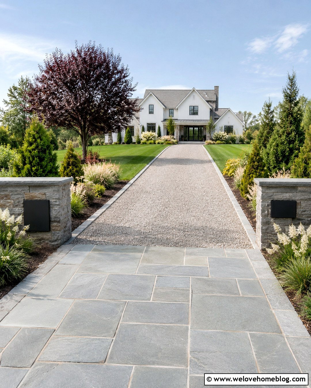 Long Driveway With Address Sign Entry - 20 long driveway entry landscaping ideas