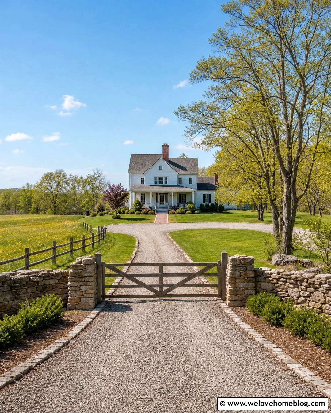 Long Driveway With Country Gate - 25 house with long driveway ideas