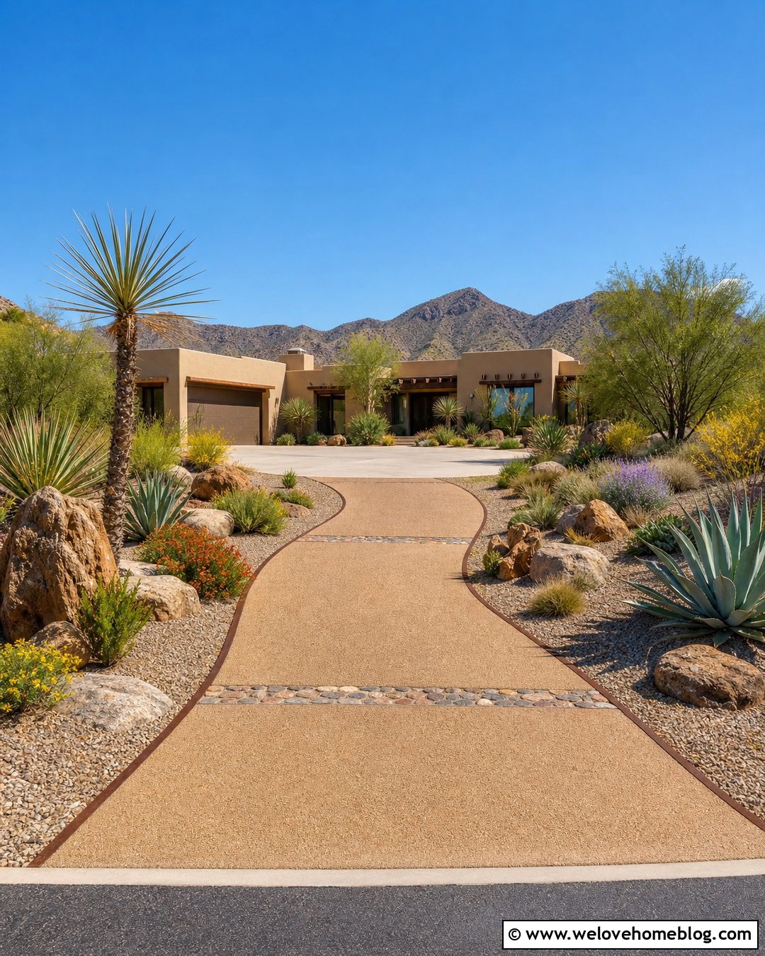 Long Driveway With Desert Landscaping - 25 house with long driveway ideas