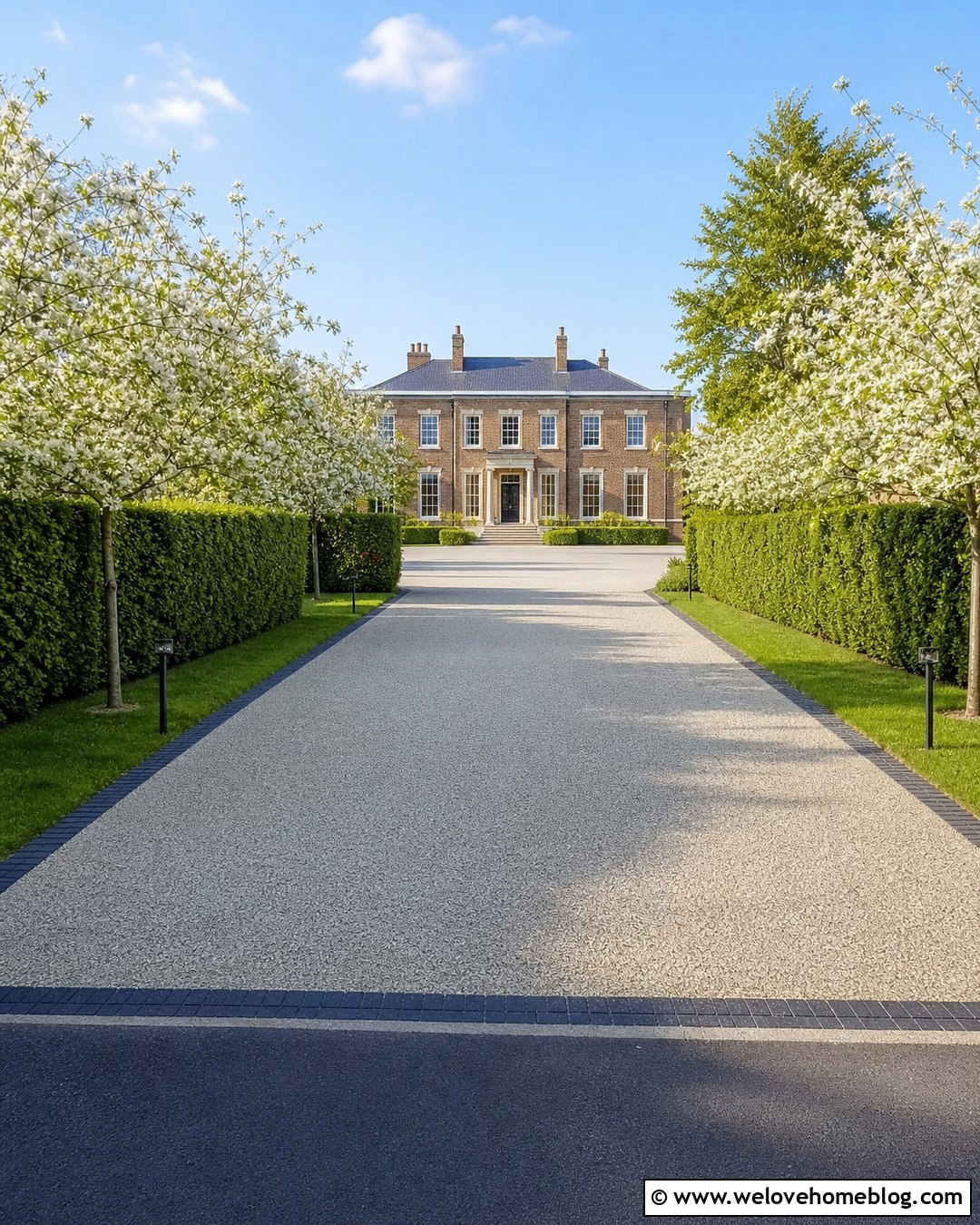 Long Driveway With Evergreen Hedges - 45 long driveway ideas