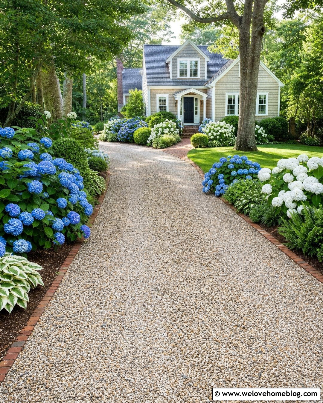 Long Driveway With Hydrangea Borders - 20 landscape long driveway ideas