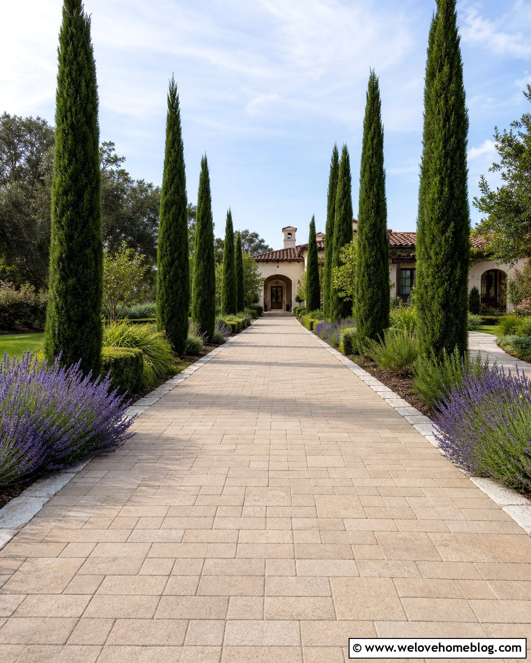 Long Driveway With Italian Cypress Trees - 25 driveway trees lined ideas