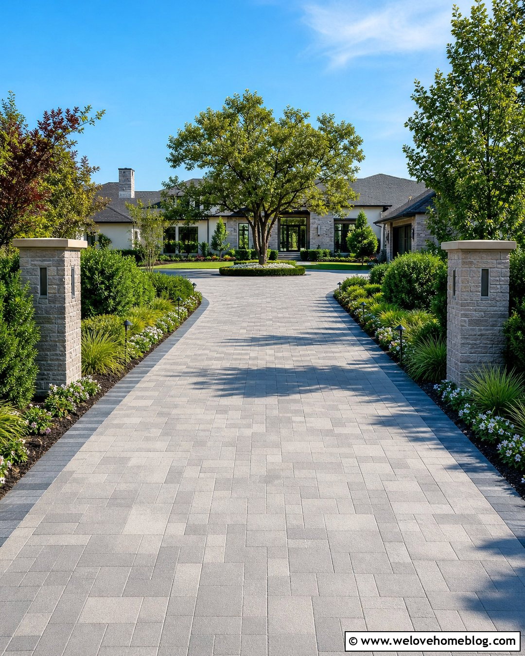 Long Driveway With Landscape Lighting - 20 long driveways landscaping ideas