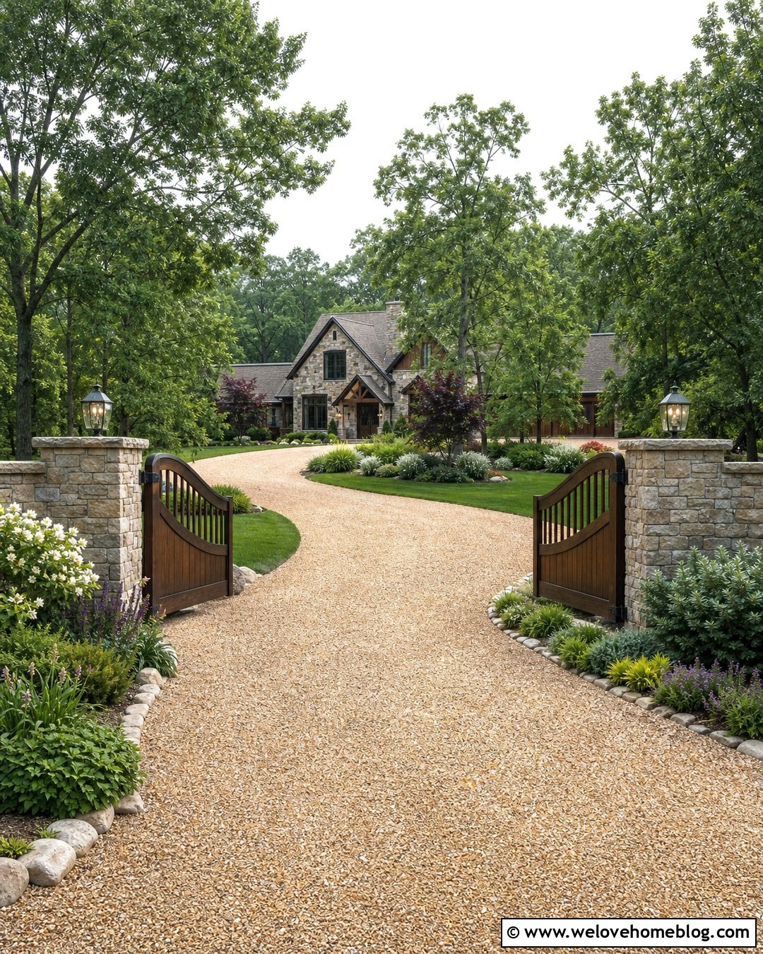 Long Driveway With Layered Country Landscaping - 35 long driveway landscaping country roads ideas