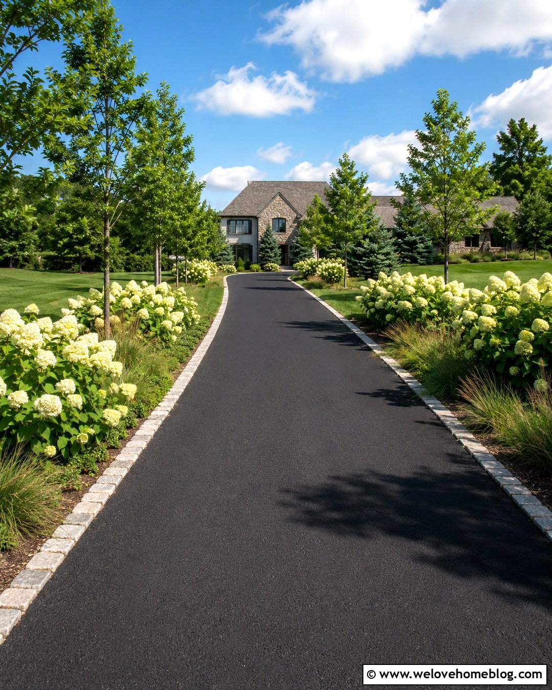 Long Driveway With Limelight Hydrangeas - 20 Driveway Lined With Hydrangeas Ideas
