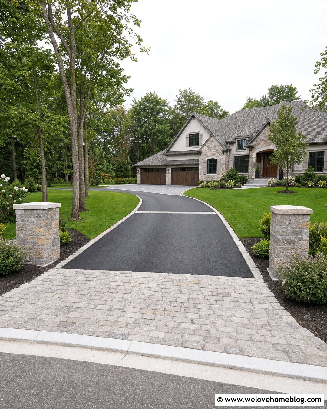 Long Driveway With Mixed Materials - 25 long driveway house ideas