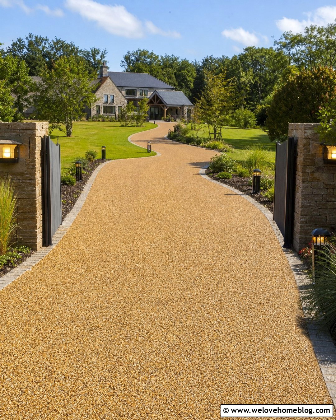 Long Driveway With Solar Bollard Lighting - 35 long driveway landscaping country roads ideas