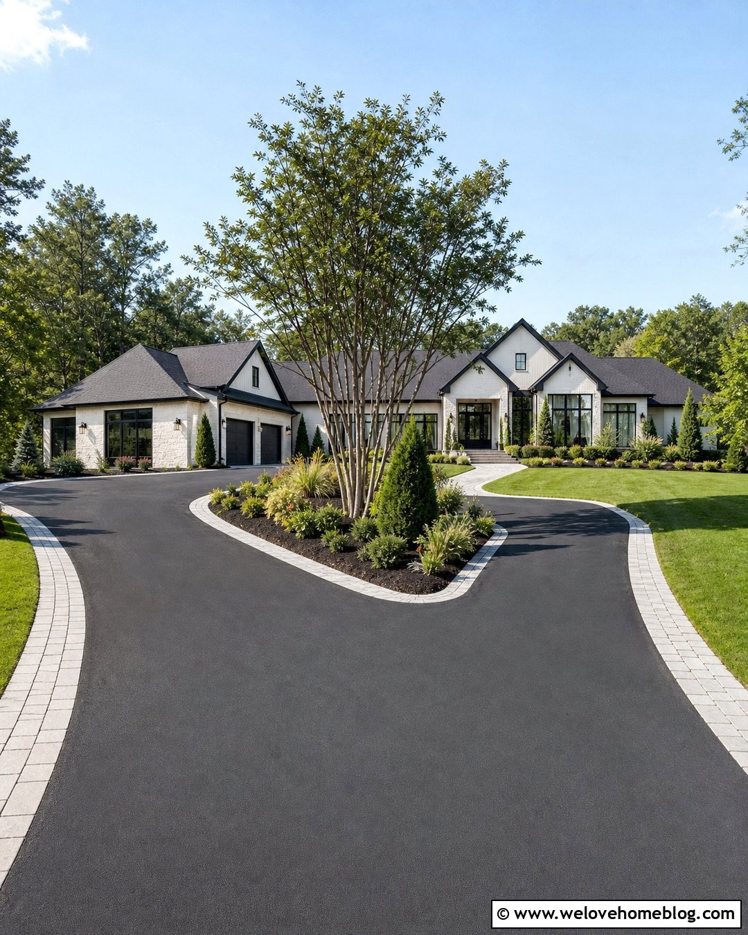 Long Driveway With Split Parking Court