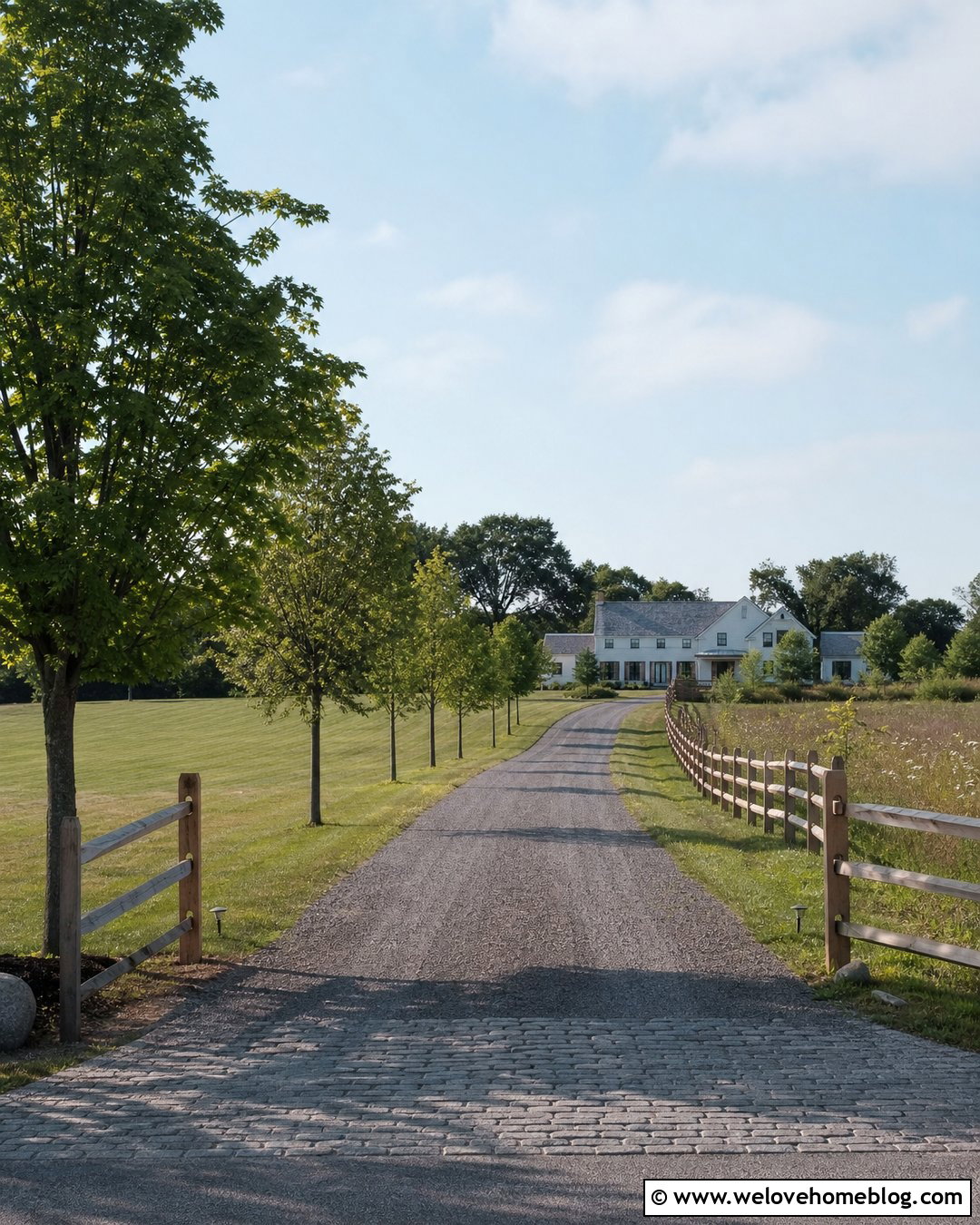 Long Driveway With Split Rail Fence - 25 Driveways Split Rail Fence Ideas