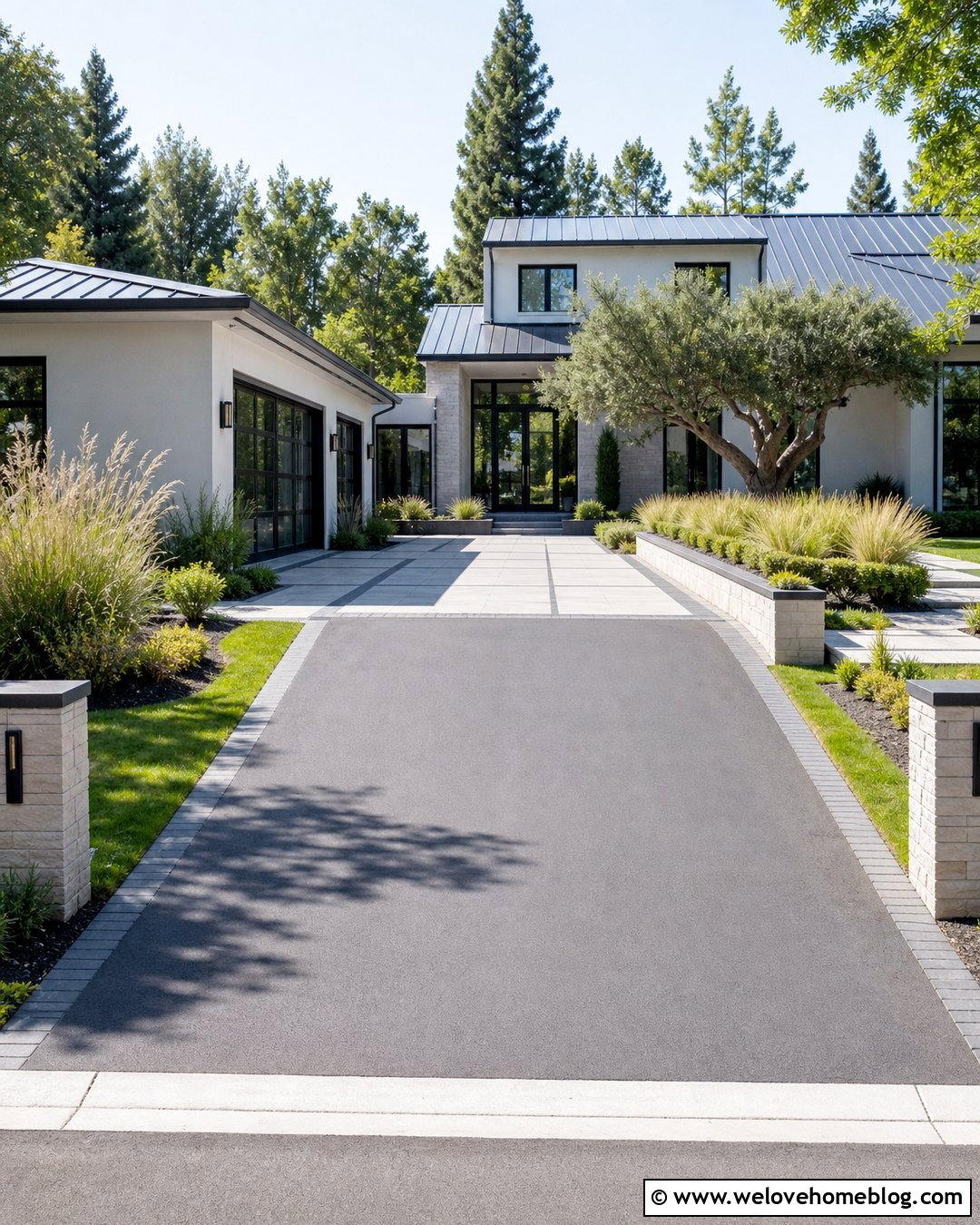 Long Driveway With Turnaround Court - 20 Modern House With Long Driveway Ideas
