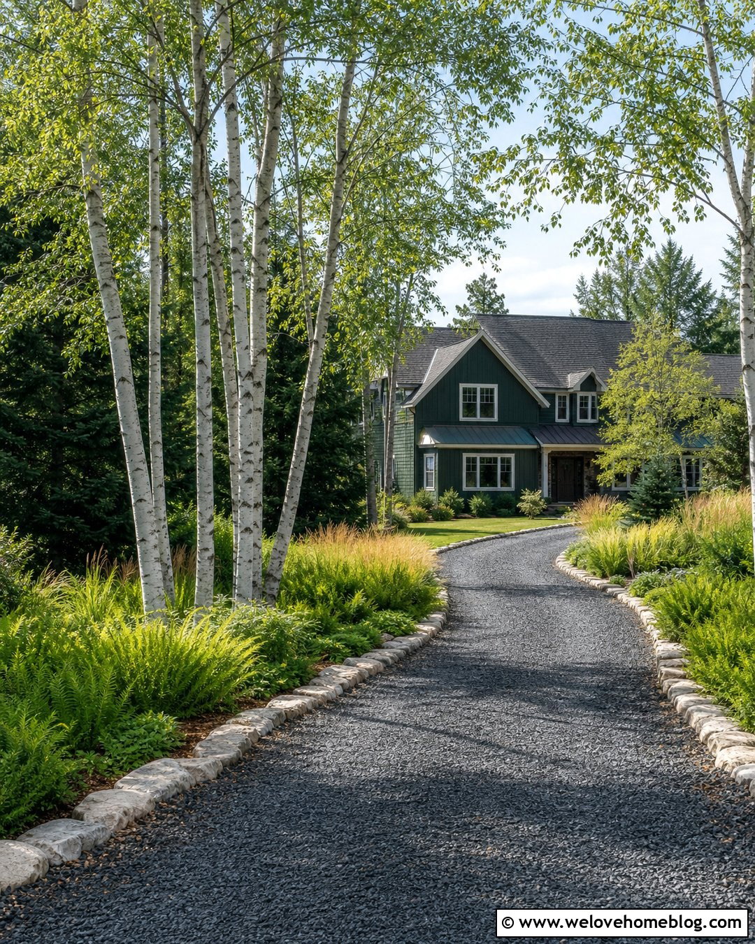 Long Driveway With White Birch Trees - 35 long driveway landscaping country roads ideas