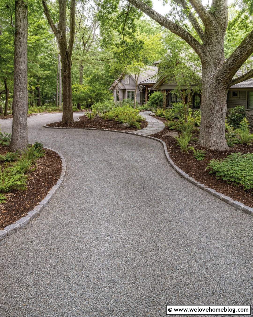 Long Gravel Driveway Around Mature Trees - 25 long gravel driveway ideas