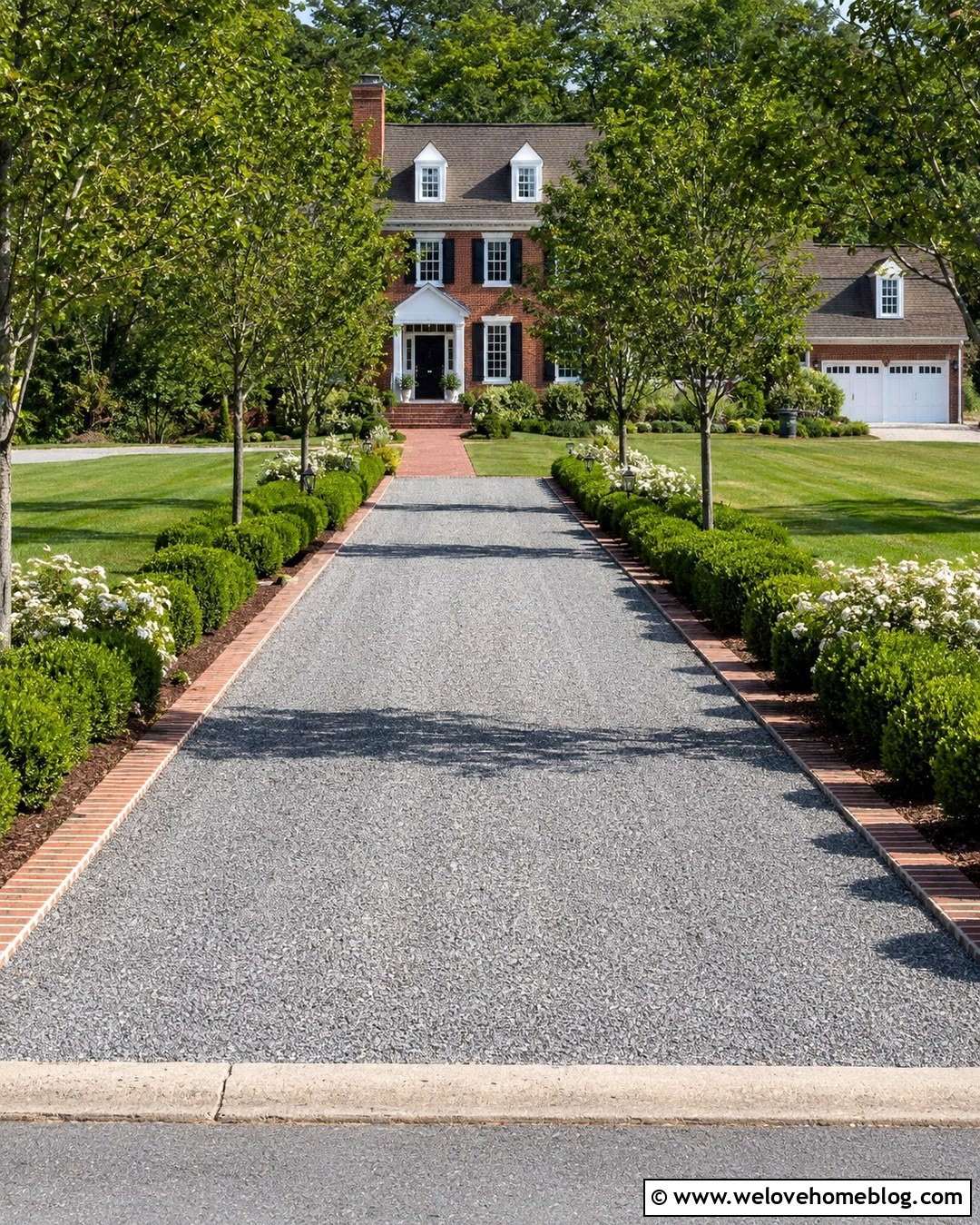 Long Gravel Driveway With Brick Ribbon Border - 20 long gravel driveway landscaping ideas