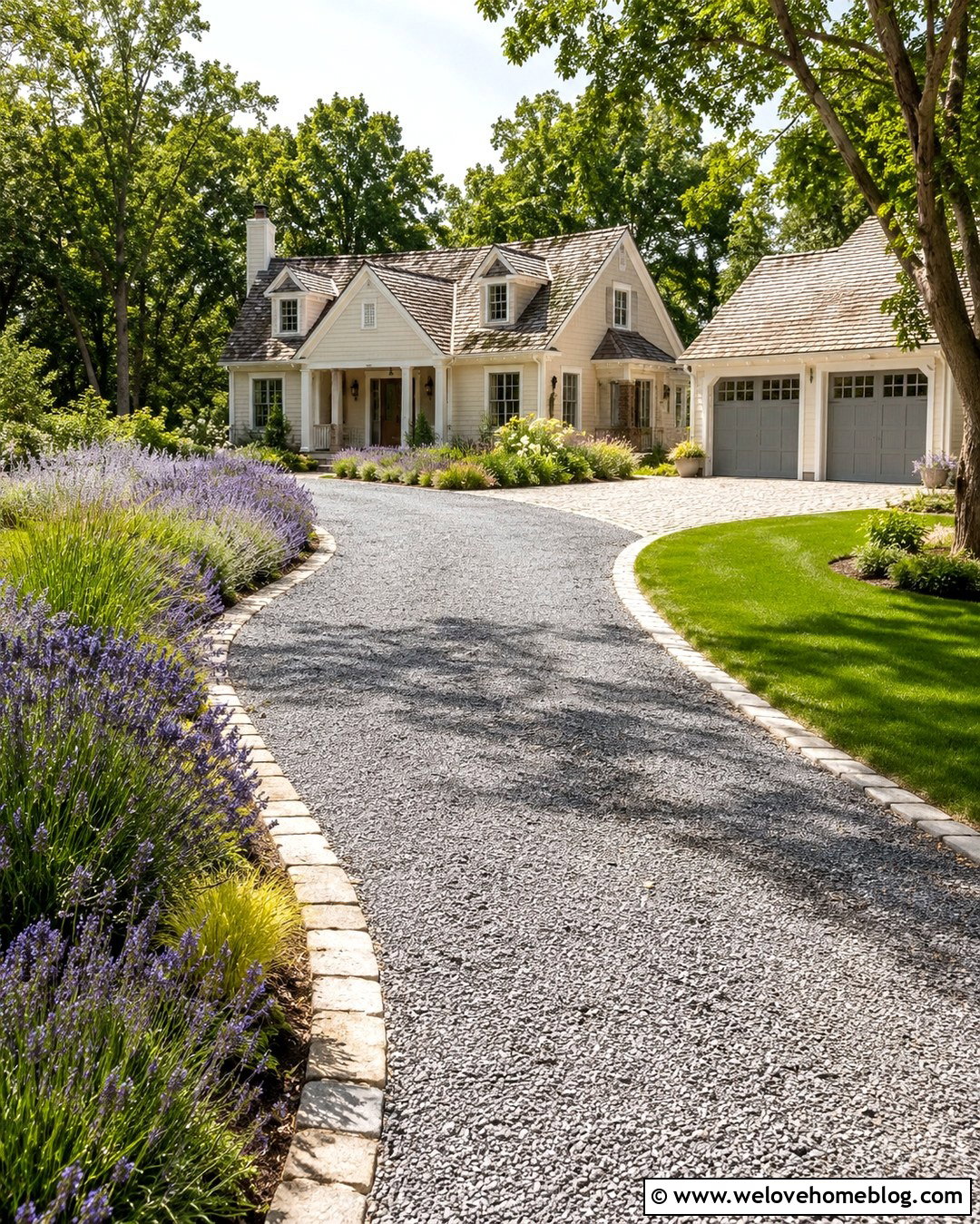Long Gravel Driveway With Cobblestone Edging - 20 long gravel driveway landscaping ideas
