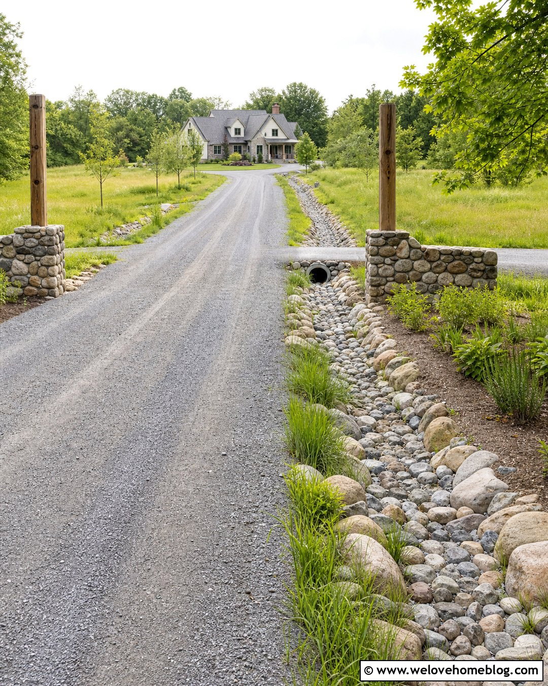 Long Gravel Driveway With Drainage Ditch - 20 Gravel Driveway Drain Ideas