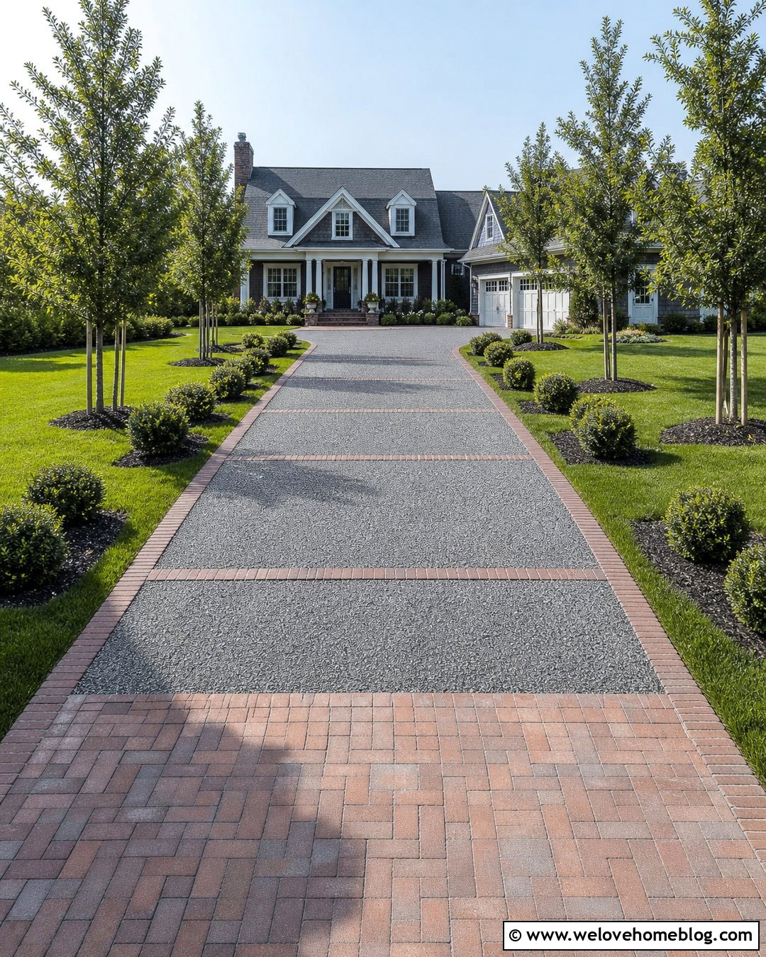 Long Gravel Driveway With Paver Ribbons - 25 long gravel driveway ideas