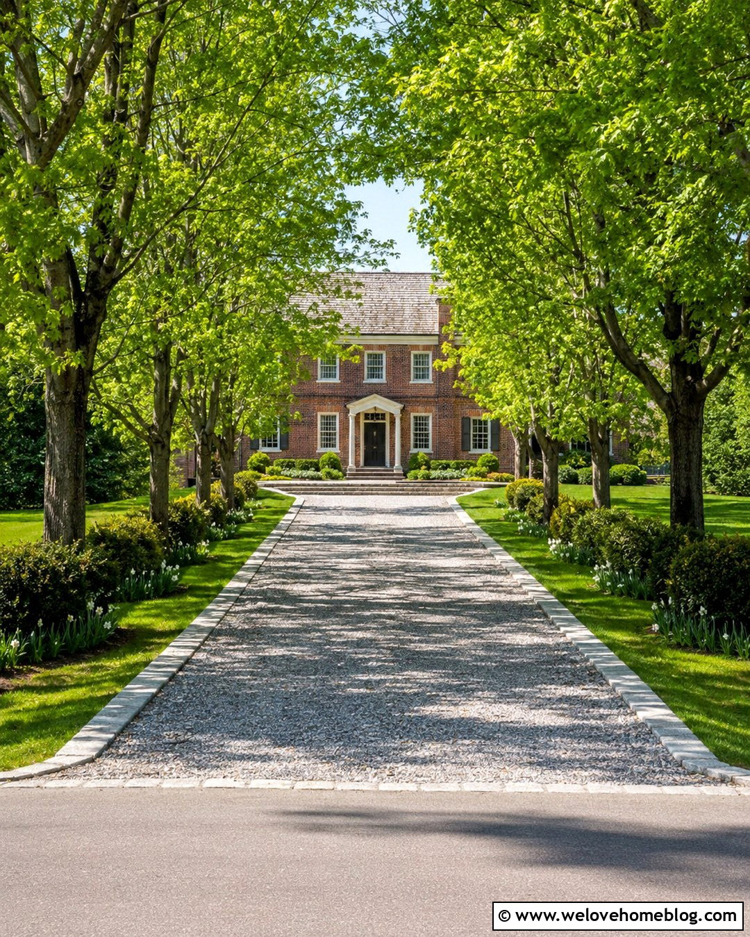 Long Gravel Driveway With Tree Lined Borders - 20 long gravel driveway landscaping ideas